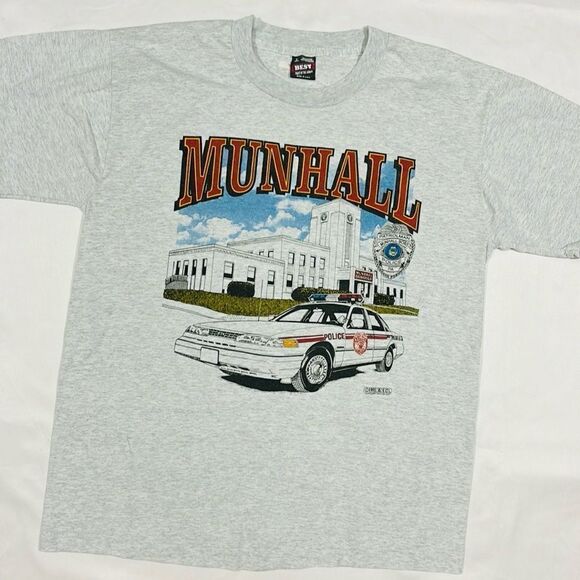 Vintage 1995 Police Car Graphic Short Sleeve Tee - Picture 1 of 6